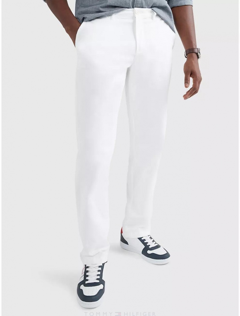 Tommy Hilfiger Regular Fit THFlex Tommy Chino Pants Optic White | 6852-UHTAF