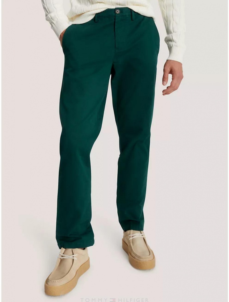 Tommy Hilfiger Regular Fit THFlex Tommy Chino Pants Hunter | 3496-QFZWS