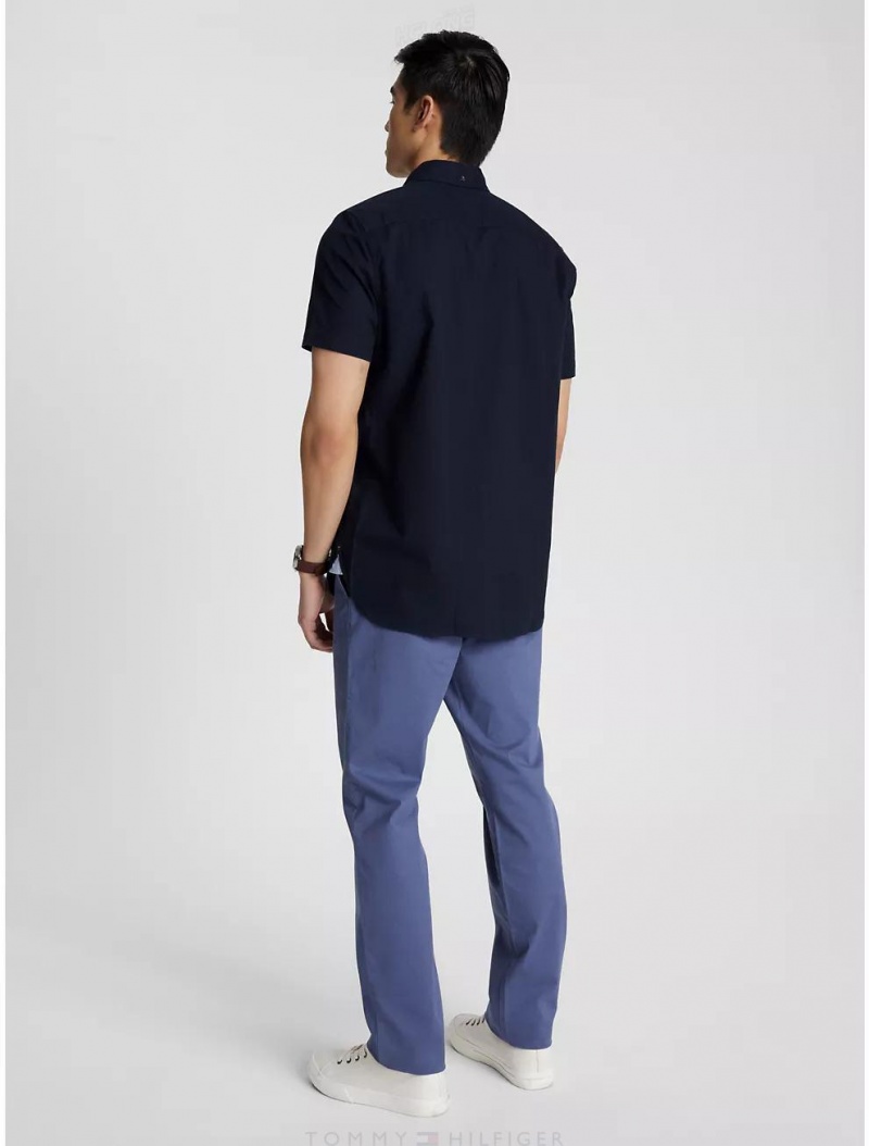 Tommy Hilfiger Regular Fit THFlex Tommy Chino Pants Bank Blue | 5213-TZVWA