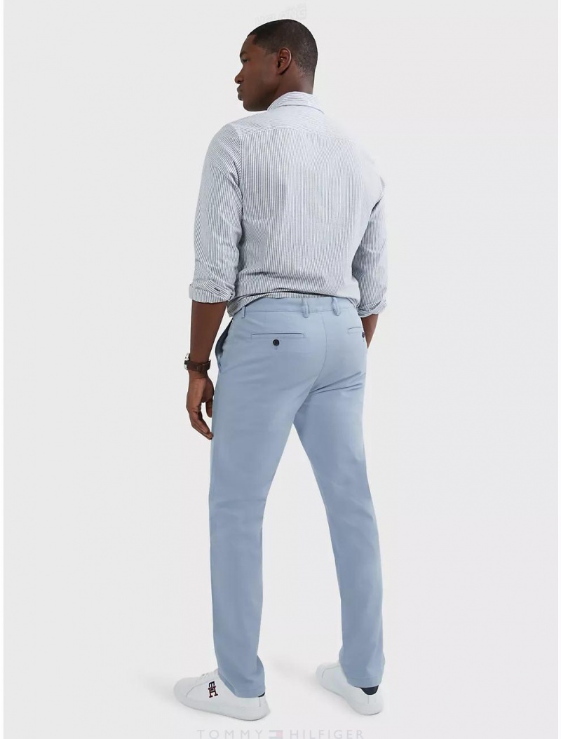 Tommy Hilfiger Regular Fit THFlex Tommy Chino Pants Daybreak Blue | 1742-ZKAVQ