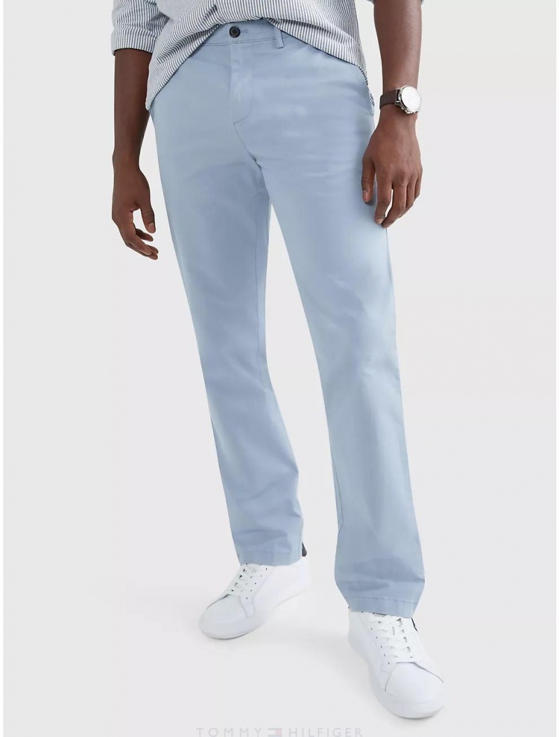 Tommy Hilfiger Regular Fit THFlex Tommy Chino Pants Daybreak Blue | 1742-ZKAVQ