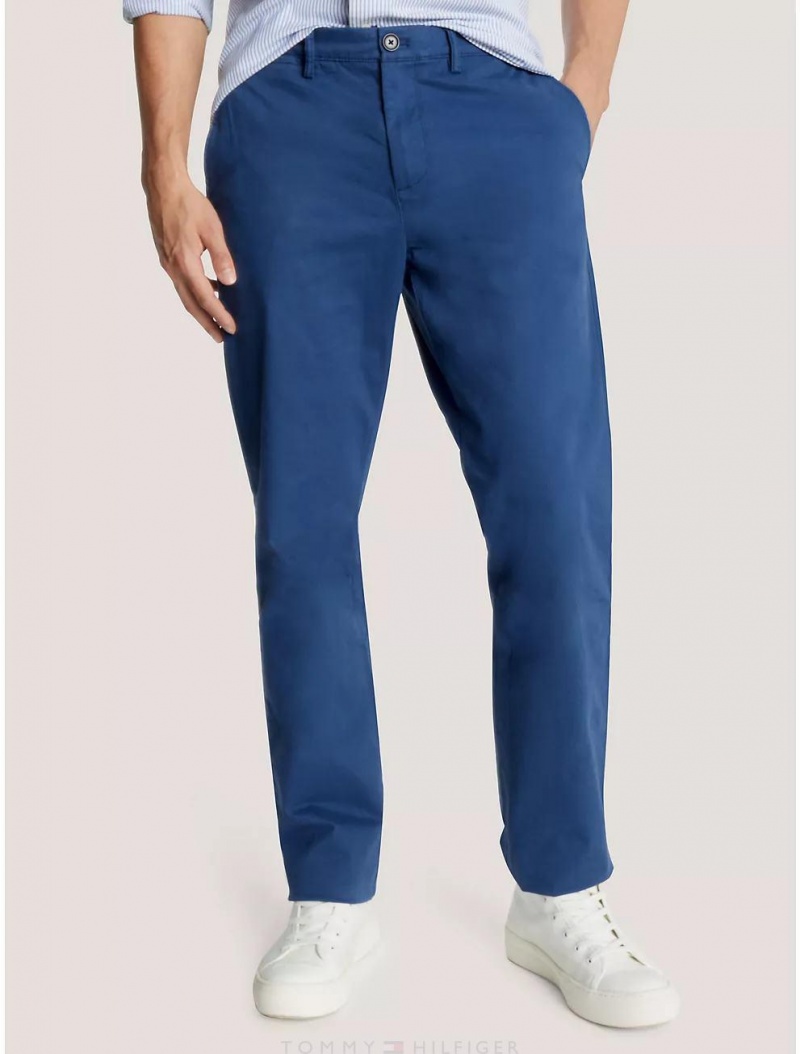 Tommy Hilfiger Regular Fit THFlex Tommy Chino Pants Refresh Blue | 6275-QVFBG