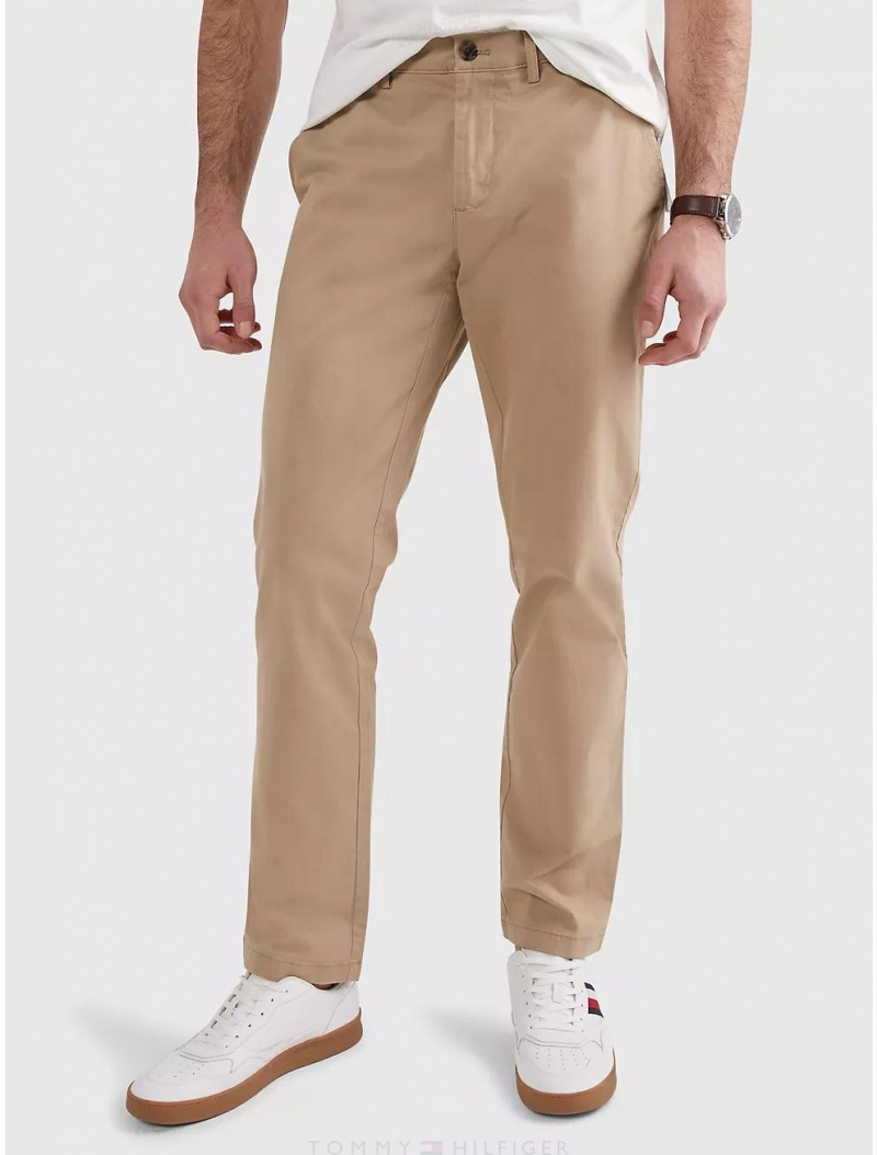 Tommy Hilfiger Regular Fit THFlex Tommy Chino Pants Vintage Khaki | 0847-BOUGL