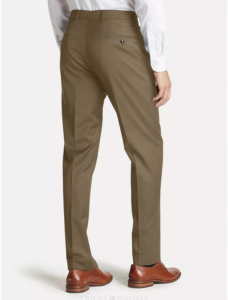 Tommy Hilfiger Regular Fit Tan Sharkskin Trouser Suits & Blazers Tan Sharkskin | 4561-TJCVB