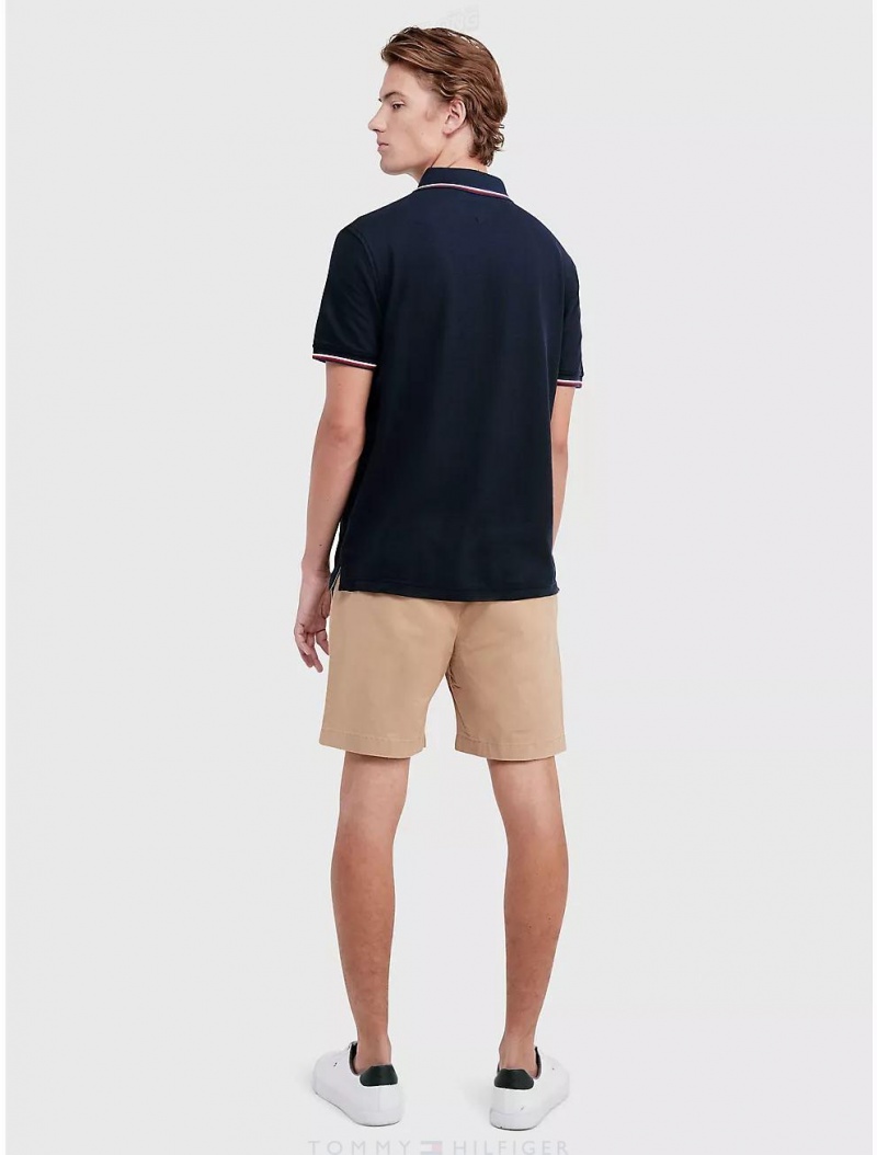 Tommy Hilfiger Regular Fit Tipped Polo Polos Desert Sky | 5087-OCBPJ