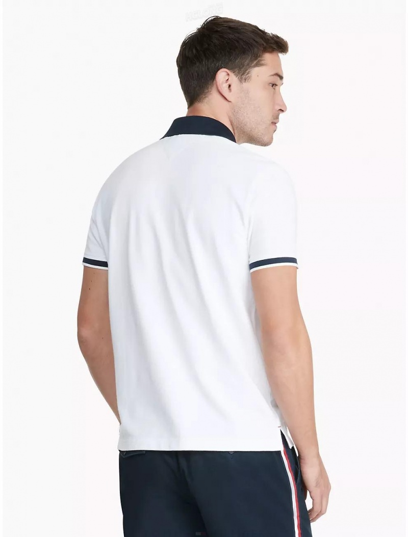 Tommy Hilfiger Regular Fit Tipped Polo Polos White | 3951-MGDXP