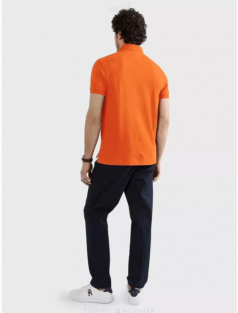 Tommy Hilfiger Regular Fit Tommy Polo Polos Orange Punch | 0674-ZHSMN