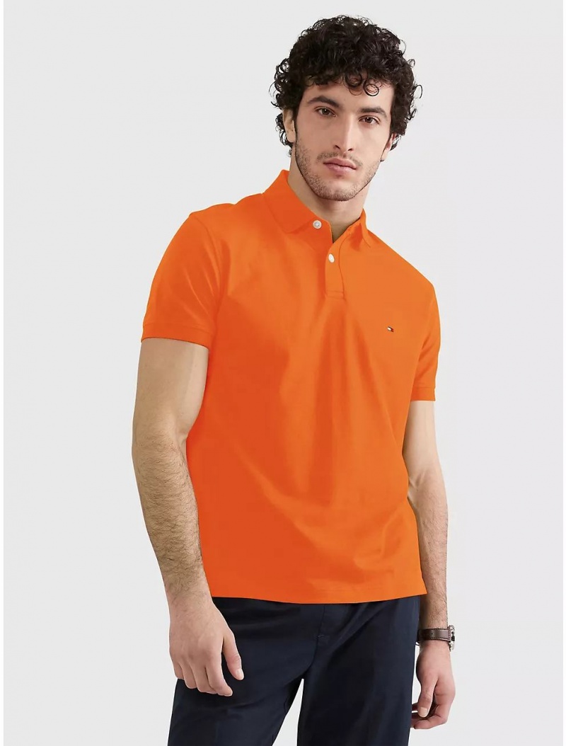 Tommy Hilfiger Regular Fit Tommy Polo Polos Orange Punch | 0674-ZHSMN