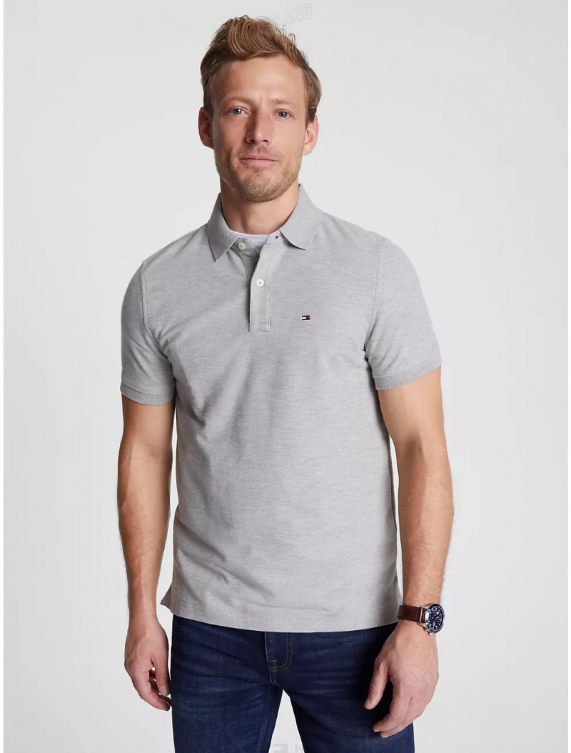 Tommy Hilfiger Regular Fit Tommy Polo Polos Grey Heather | 1723-ZHEOD