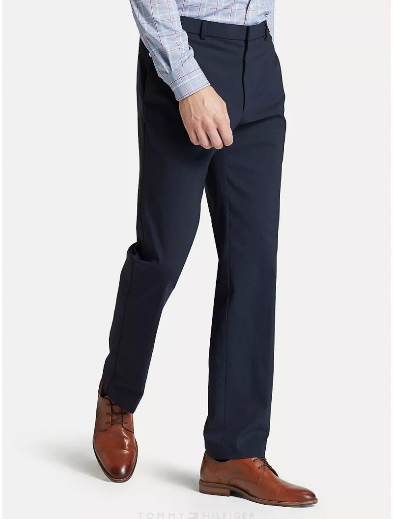 Tommy Hilfiger Regular Fit Twill Pant Suits & Blazers Navy Twill | 6429-HPVMN