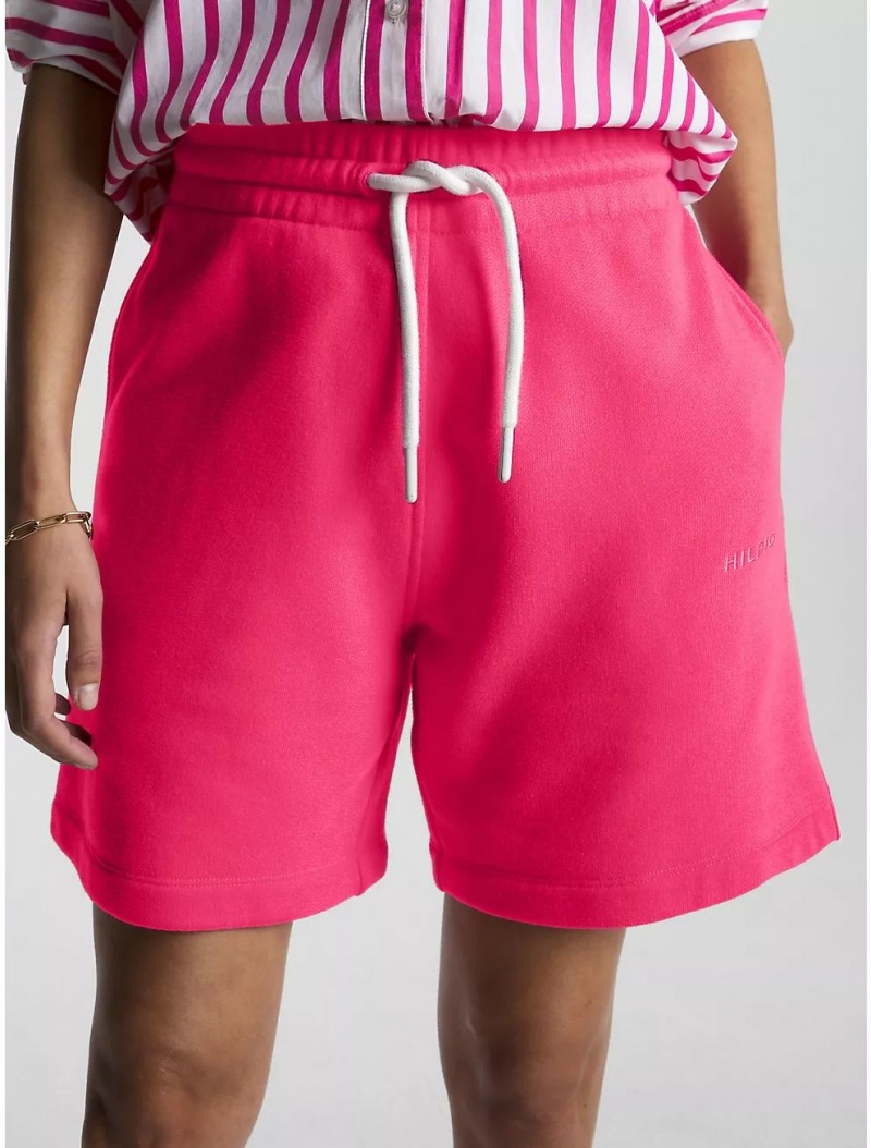 Tommy Hilfiger Relaxed Fit Hilfiger Sweatshort Pants & Shorts Bright Cerise Pink | 2180-MYVXQ