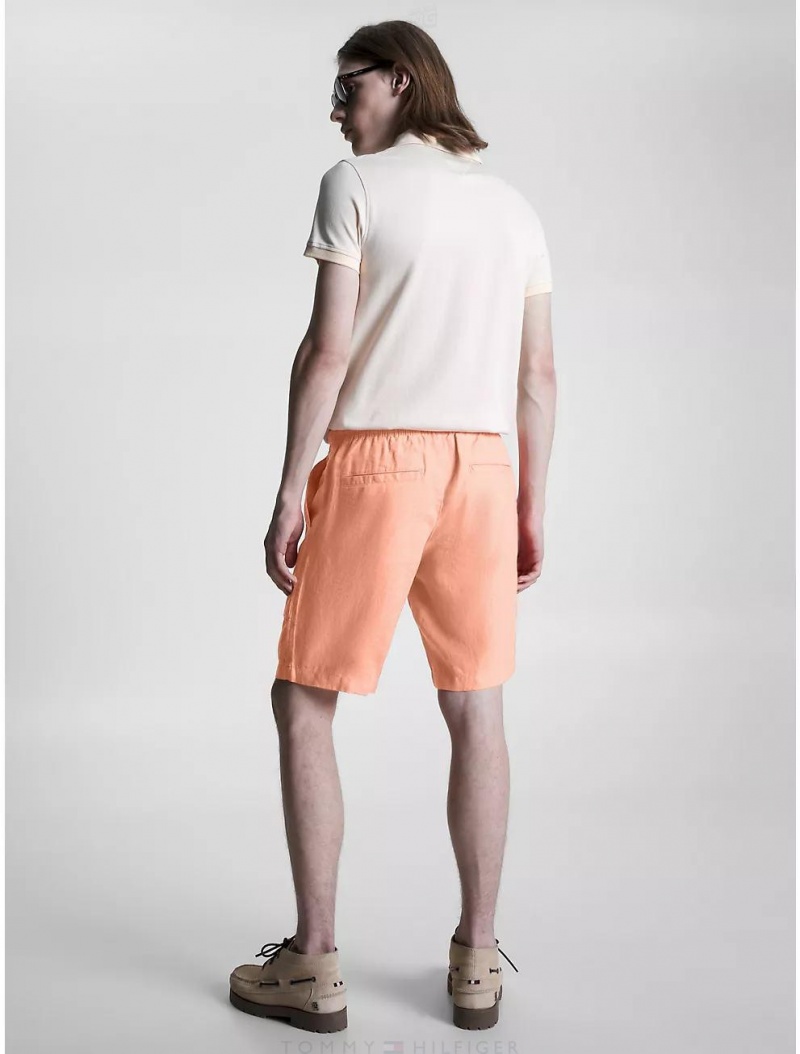 Tommy Hilfiger Relaxed Fit Linen Short Shorts Peach Dusk | 7358-ZRJEN