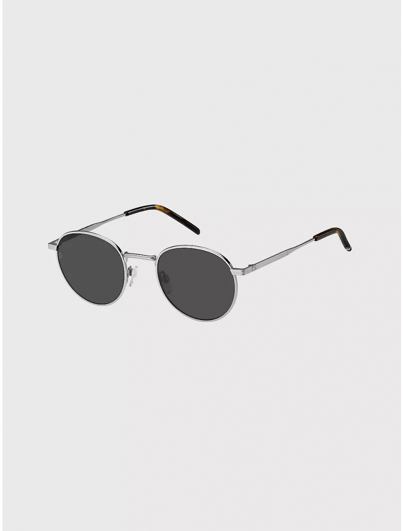 Tommy Hilfiger Round Frame Sunglasses Sunglasses Ruthenium | 6497-NIEGM