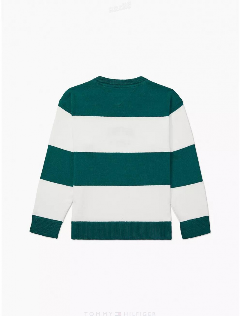 Tommy Hilfiger Rugby Stripe Sweater Tops Green Room | 1364-XPDZN