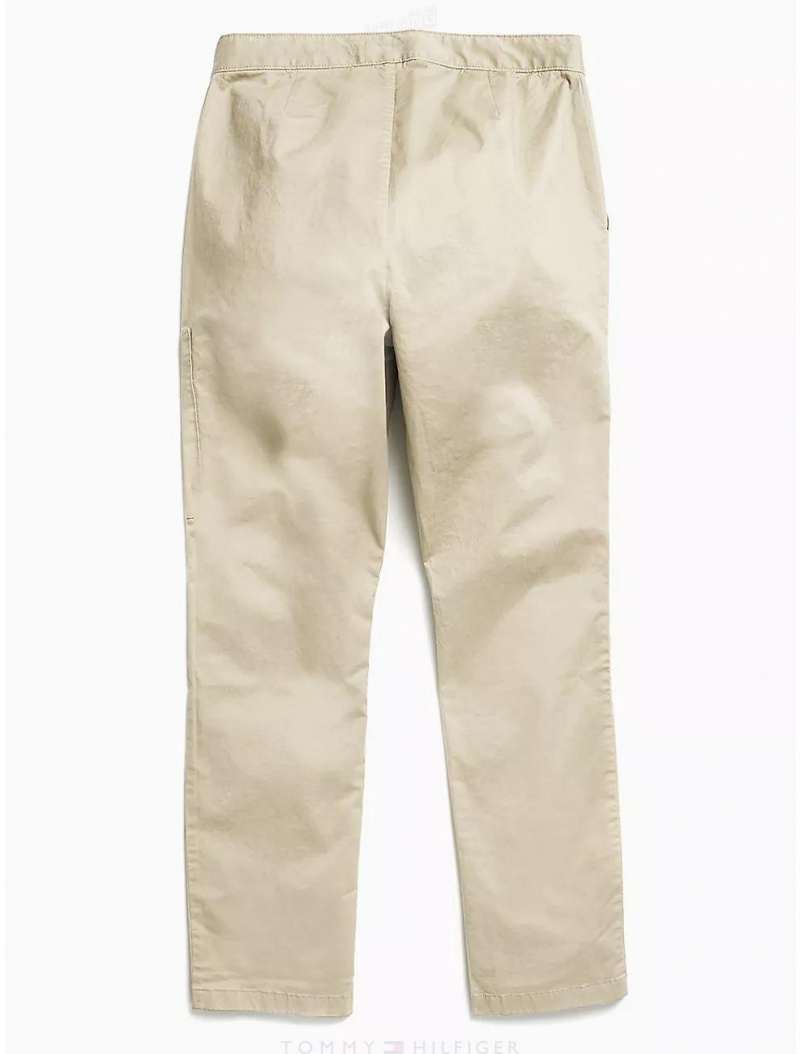 Tommy Hilfiger Seated Fit Classic Chino Bottoms Sand Khaki | 8401-HQYVK