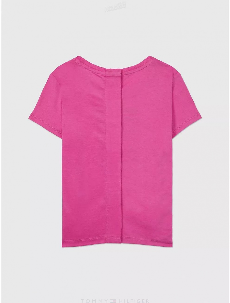 Tommy Hilfiger Seated Fit H T-Shirt Tops Whimsical Violet | 1943-NTVMX