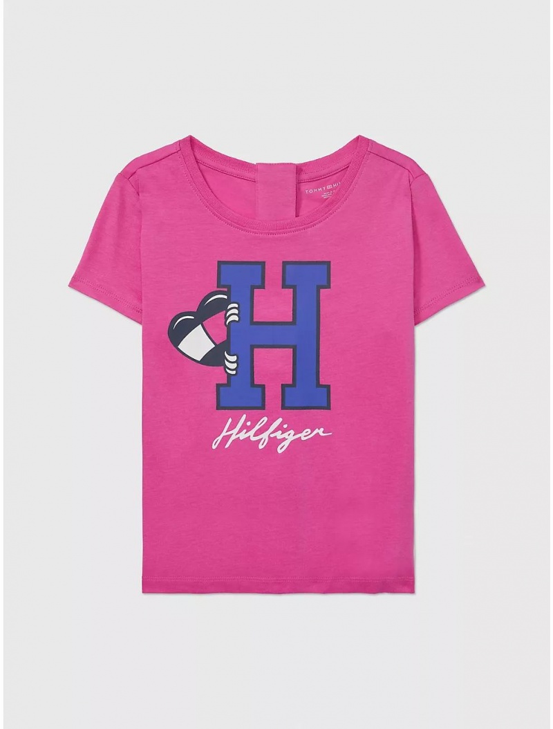 Tommy Hilfiger Seated Fit H T-Shirt Tops Whimsical Violet | 1943-NTVMX