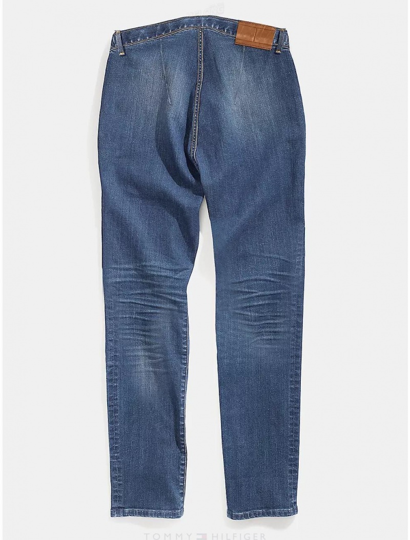 Tommy Hilfiger Seated Fit Straight Fit Jean Bottoms Dark Wash | 8937-QJBNE