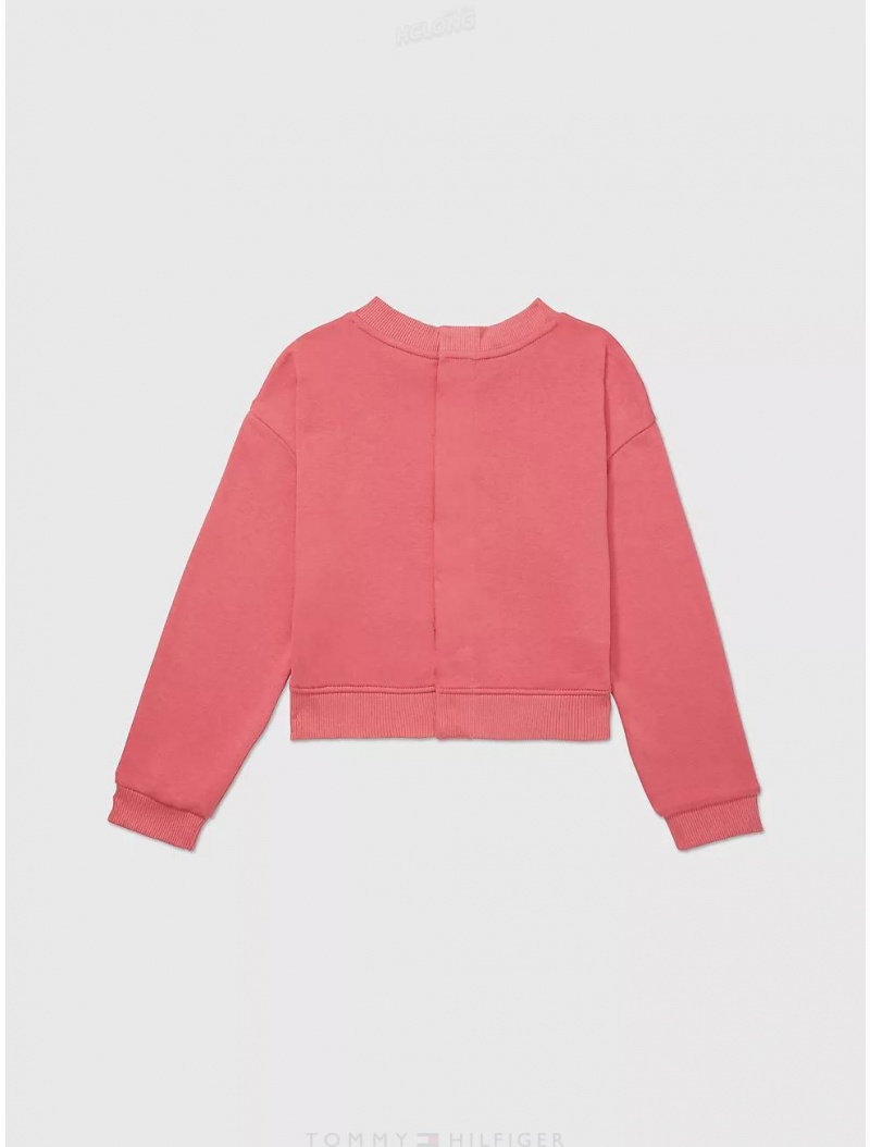 Tommy Hilfiger Seated Fit Tommy Sweatshirt Tops Deep Watermelon | 4587-WEMXG