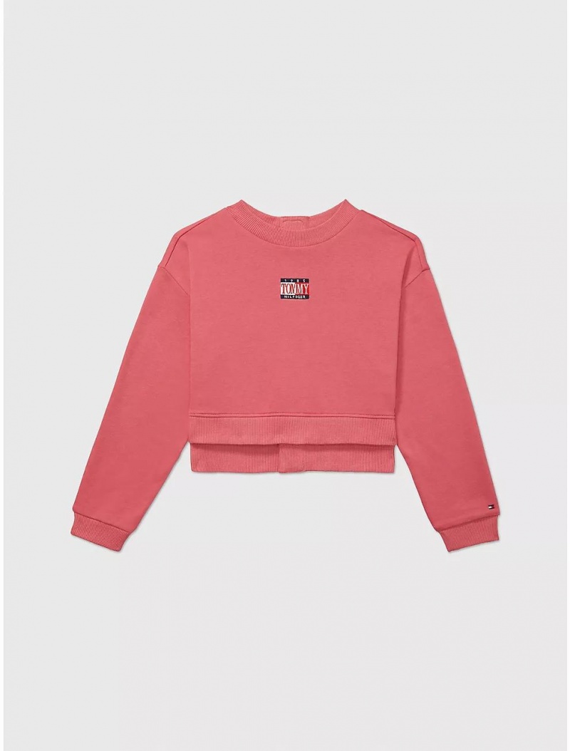 Tommy Hilfiger Seated Fit Tommy Sweatshirt Tops Deep Watermelon | 4587-WEMXG