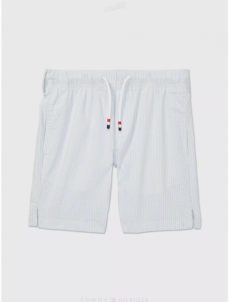 Tommy Hilfiger Seersucker Pull-On Short Bottoms Dull Nile Blue/ MULTI | 4765-EJAUO