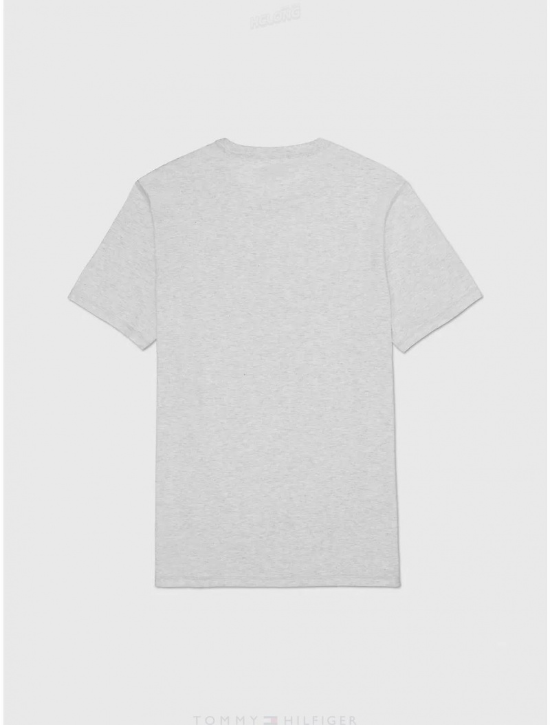 Tommy Hilfiger Sensory College T-Shirt Tops Ice Grey Heather | 8192-ZWTHS