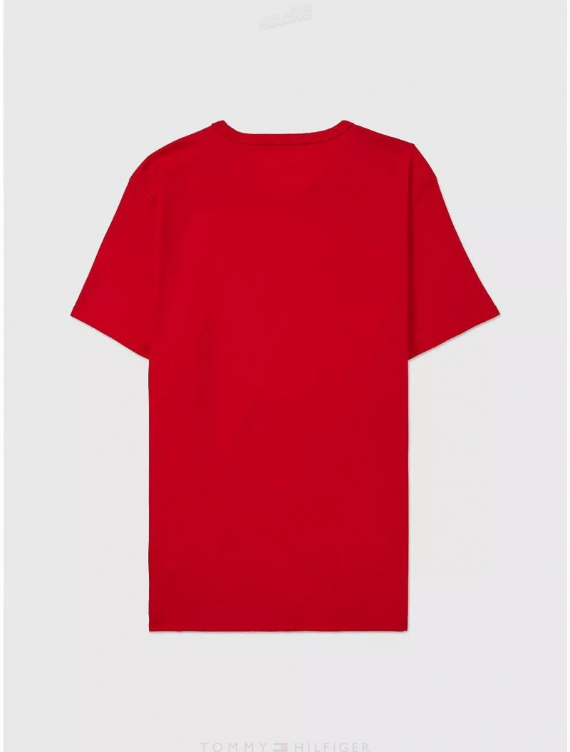 Tommy Hilfiger Sensory Logo T-Shirt Tops Red Carpet | 4261-DNCPQ