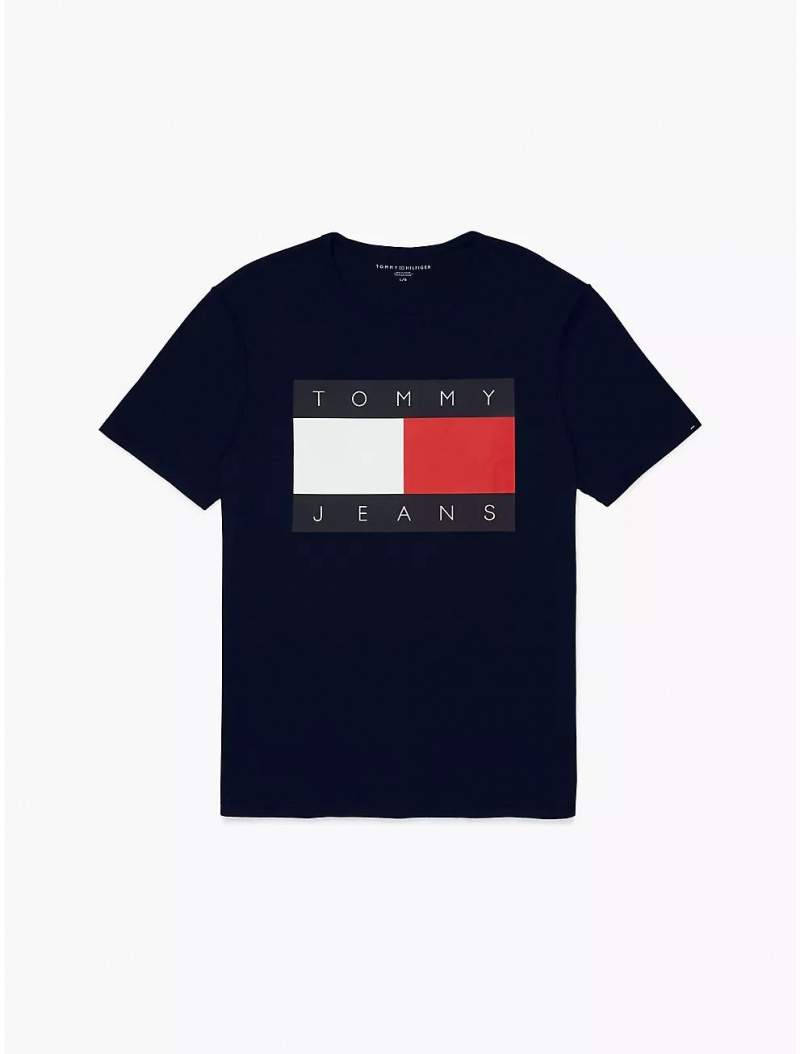 Tommy Hilfiger Sensory Tommy Jeans T-Shirt Tops Sky Captain | 4301-SZGEK