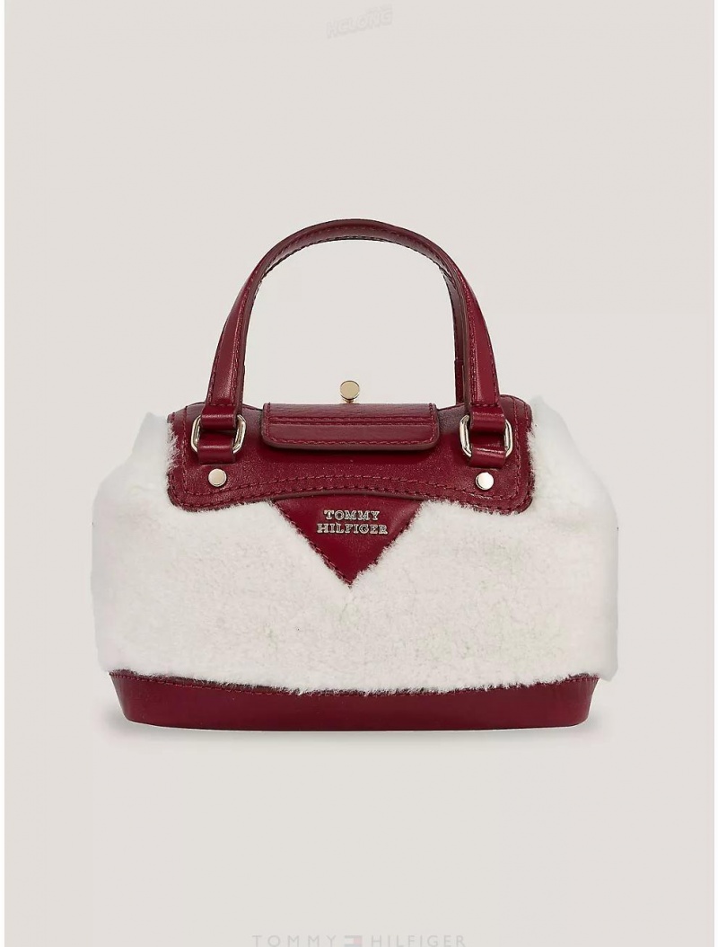 Tommy Hilfiger Shearling Mini Duffle Bags Shearling / Rouge | 1274-SZRQV