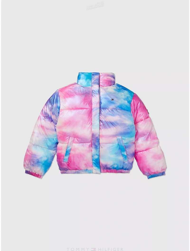 Tommy Hilfiger Shimmer Puffer Jackets Pale Primrose Multi | 7053-JPIXM