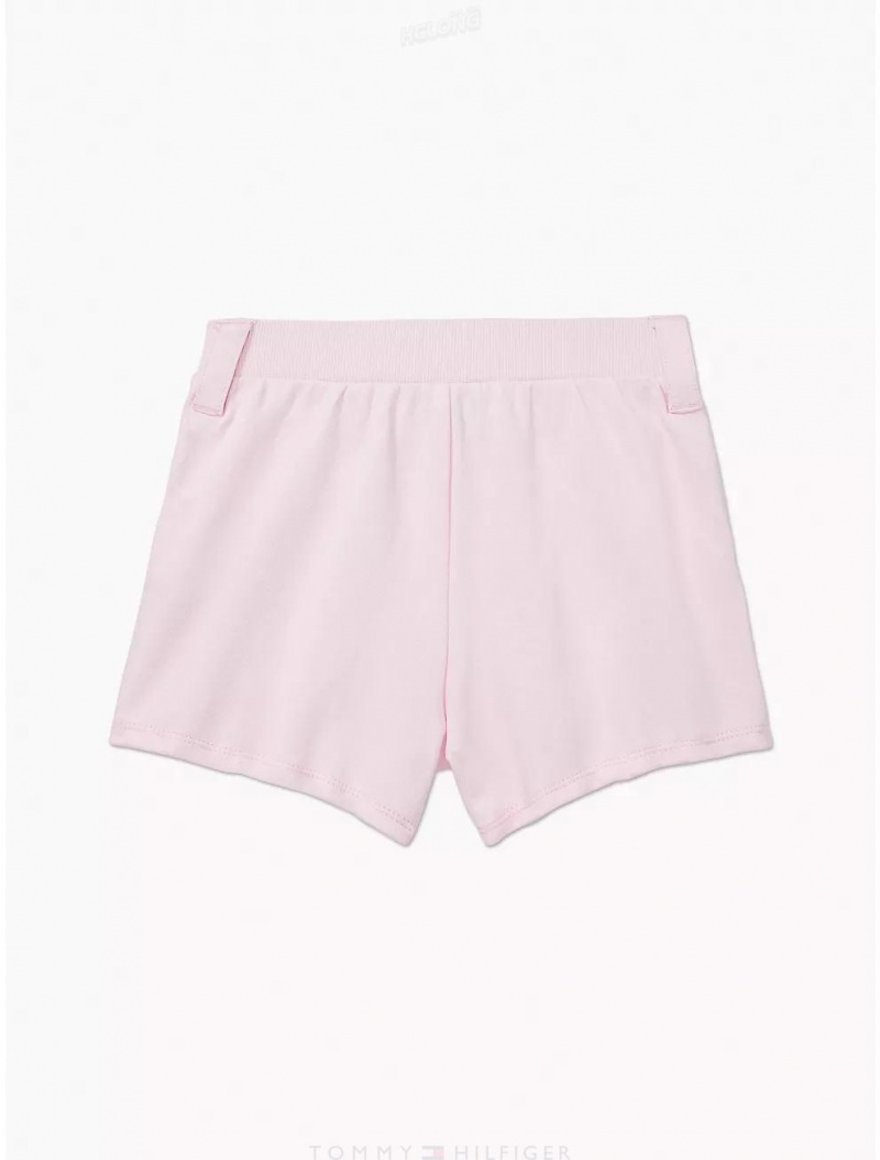 Tommy Hilfiger Signature Drawstring Short Bottoms Pink Breeze | 9047-MKDUA