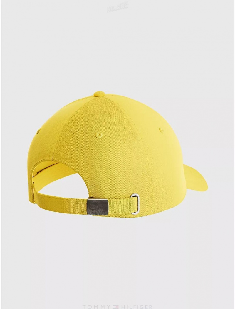 Tommy Hilfiger Signature Flag Cap Hats Blazing Yellow | 0786-DWOYE