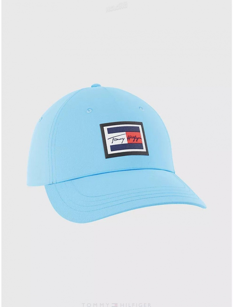 Tommy Hilfiger Signature Flag Cap Hats Light Blue | 8576-DEVOU