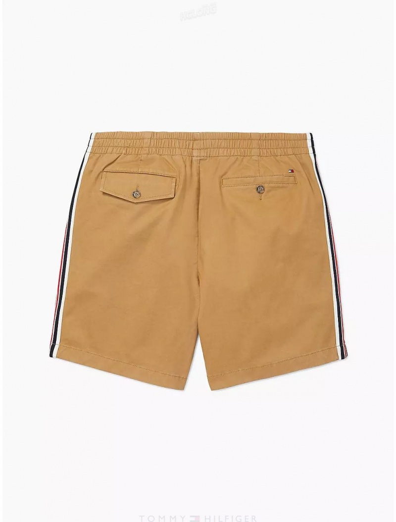 Tommy Hilfiger Signature Stripe Short Bottoms Pinecone Tan | 2561-KYTNQ