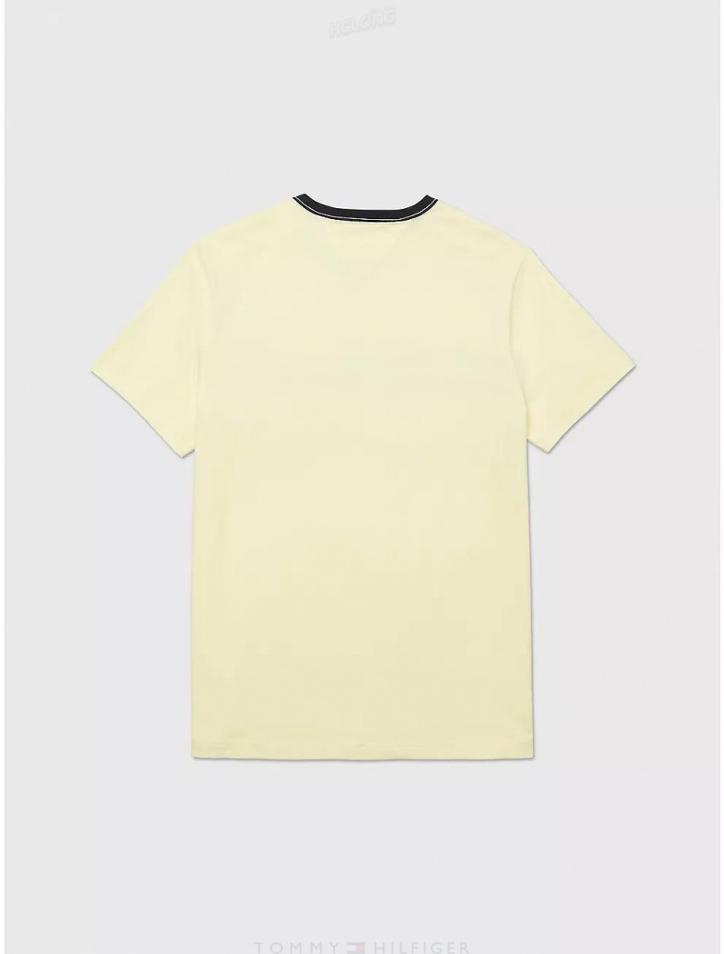 Tommy Hilfiger Signature Stripe T-Shirt Tops Yellow Blossom | 7916-ELHFU