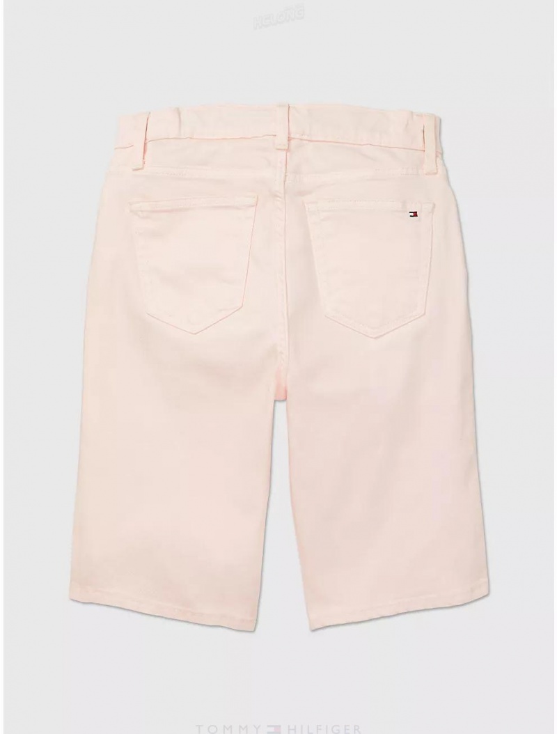 Tommy Hilfiger Slim Bermuda Short Bottoms Light Pink | 3689-OSMWK