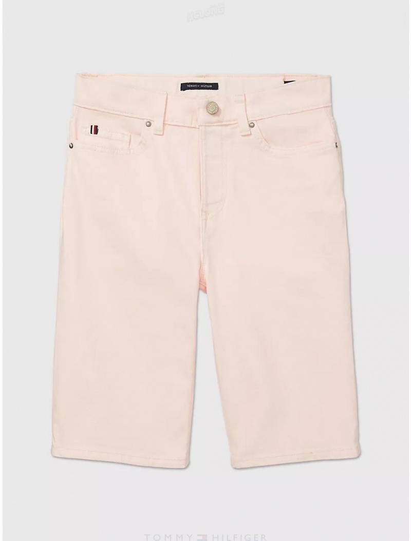 Tommy Hilfiger Slim Bermuda Short Bottoms Light Pink | 3689-OSMWK