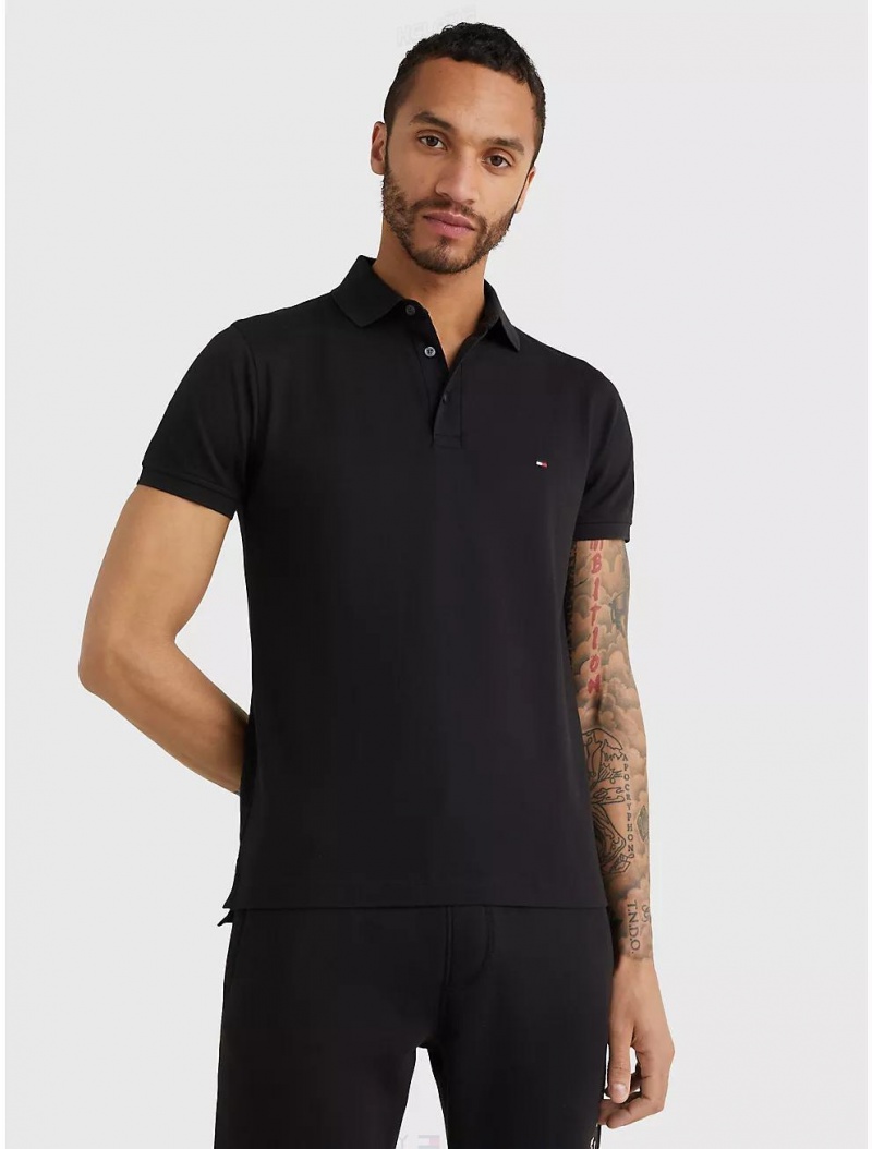 Tommy Hilfiger Slim Fit 1985 Polo Polos Black | 1039-DRKAM