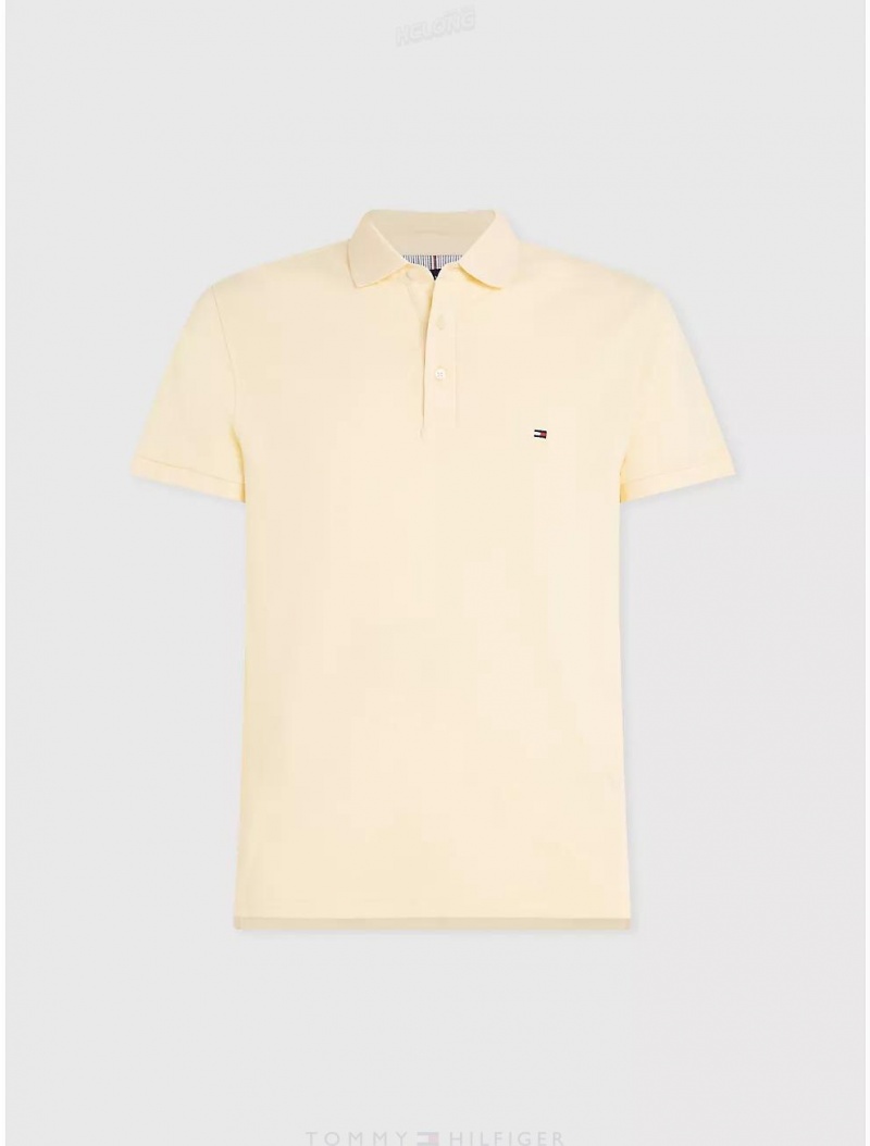 Tommy Hilfiger Slim Fit 1985 Polo Tops Buttermilk | 2170-VGLJE