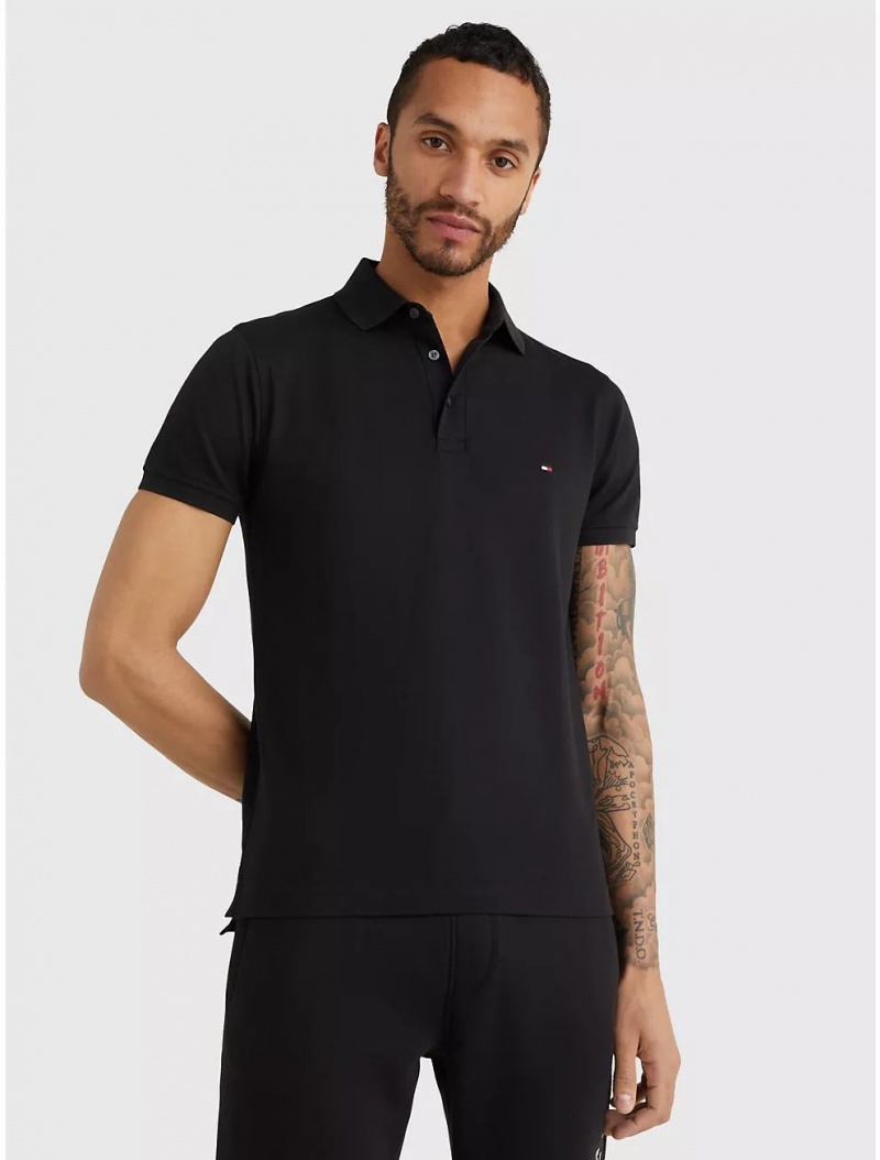 Tommy Hilfiger Slim Fit 1985 Polo Tops Black | 3870-JMCTO