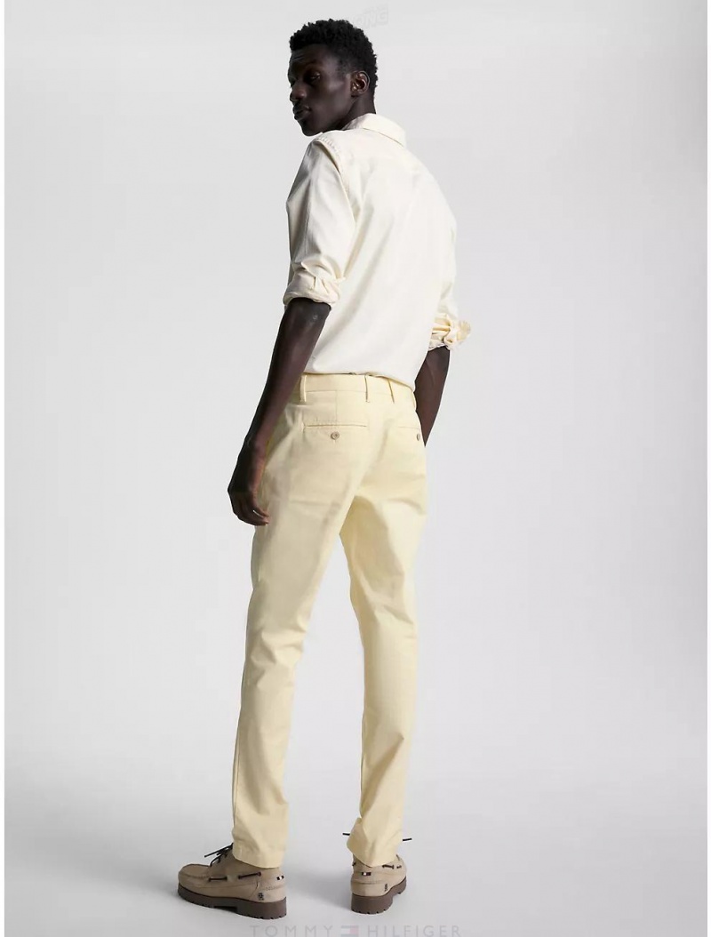 Tommy Hilfiger Slim Fit 1985 THFlex Solid Chino Pants Buttermilk | 9705-MXLFI