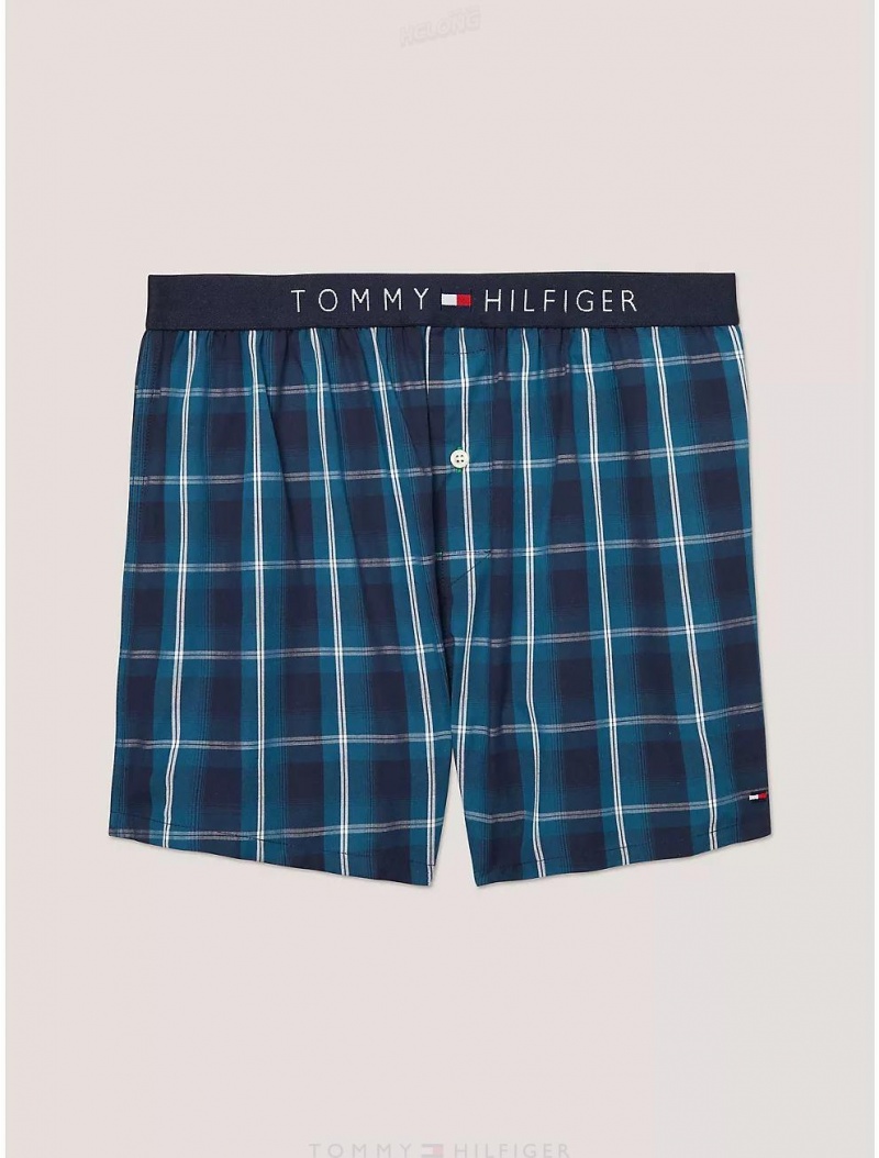 Tommy Hilfiger Slim Fit Fashion Woven Boxer Underwear Blue Wave | 6380-TZVAE