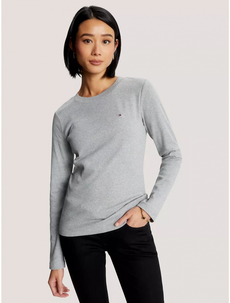 Tommy Hilfiger Slim Fit Favorite Crewneck T-Shirt T-Shirts & Polos Grey Heather | 5391-TBCOR