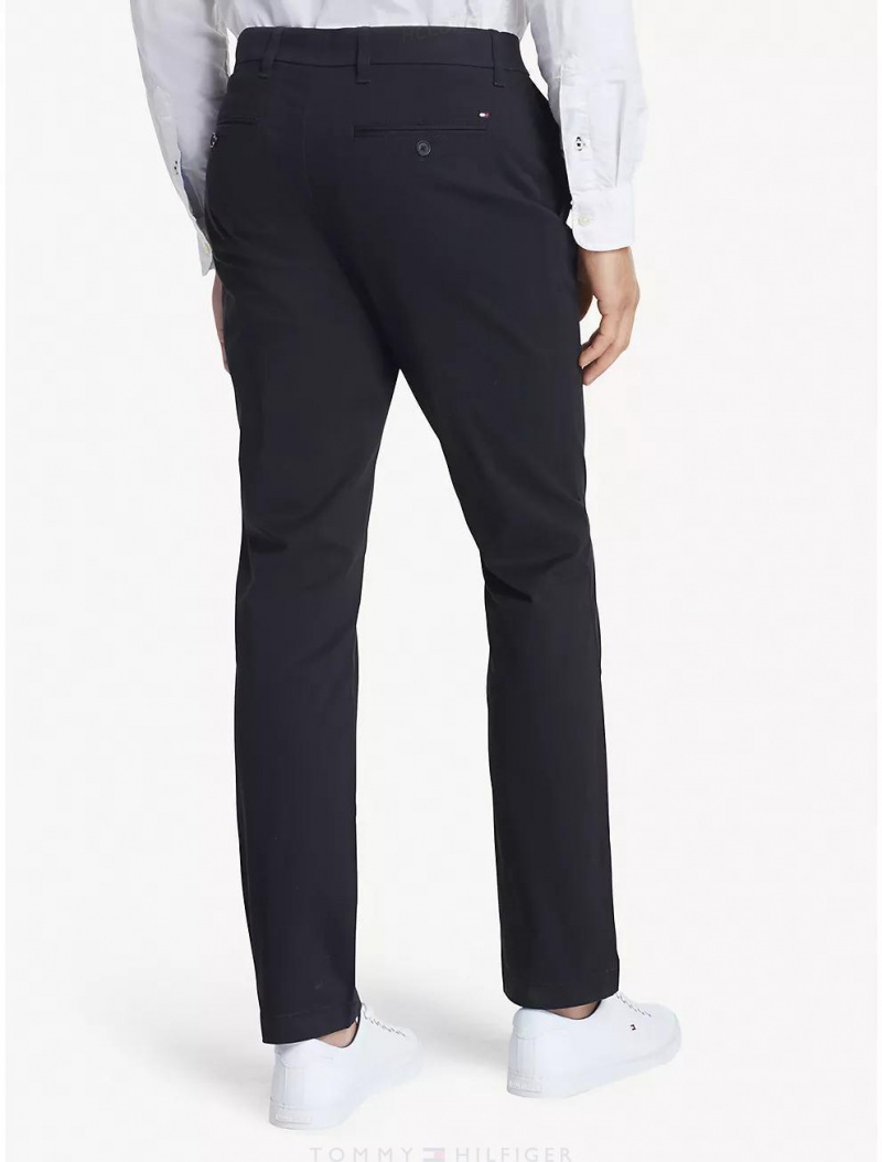 Tommy Hilfiger Slim Fit Flex Tommy Chino Pants Th Deep Black | 1892-TNVXA