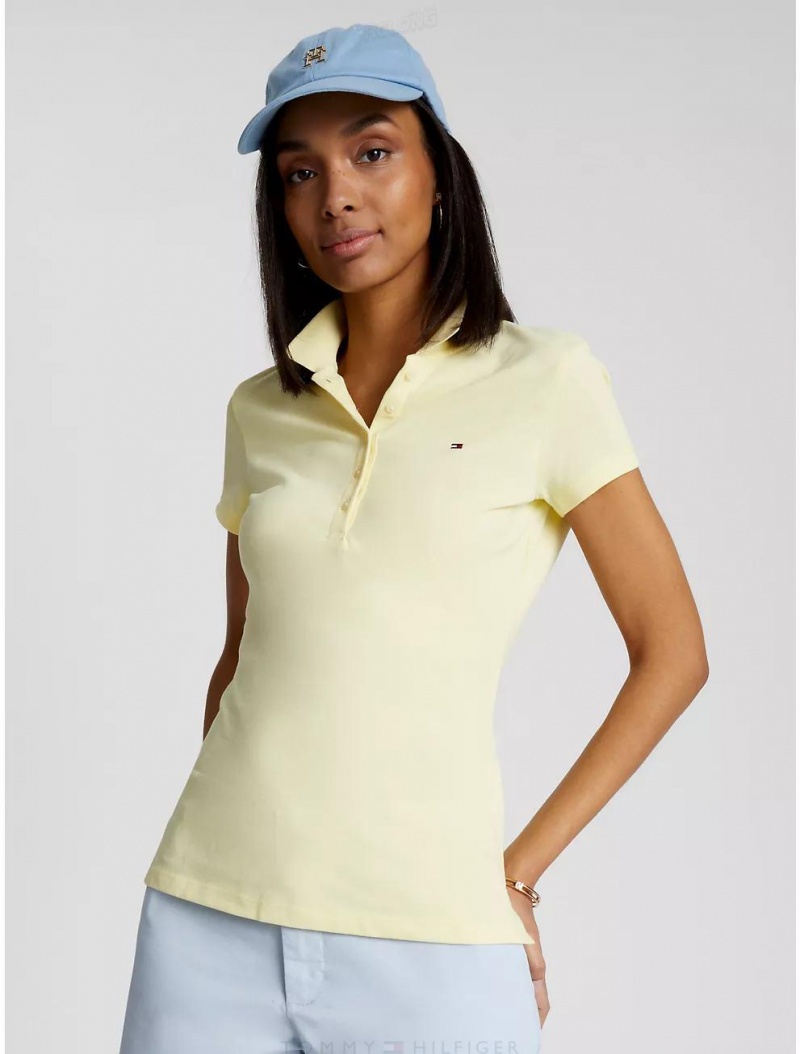 Tommy Hilfiger Slim Fit Stretch Cotton Polo T-Shirts & Polos Yellow Blossom | 1746-GNKLF