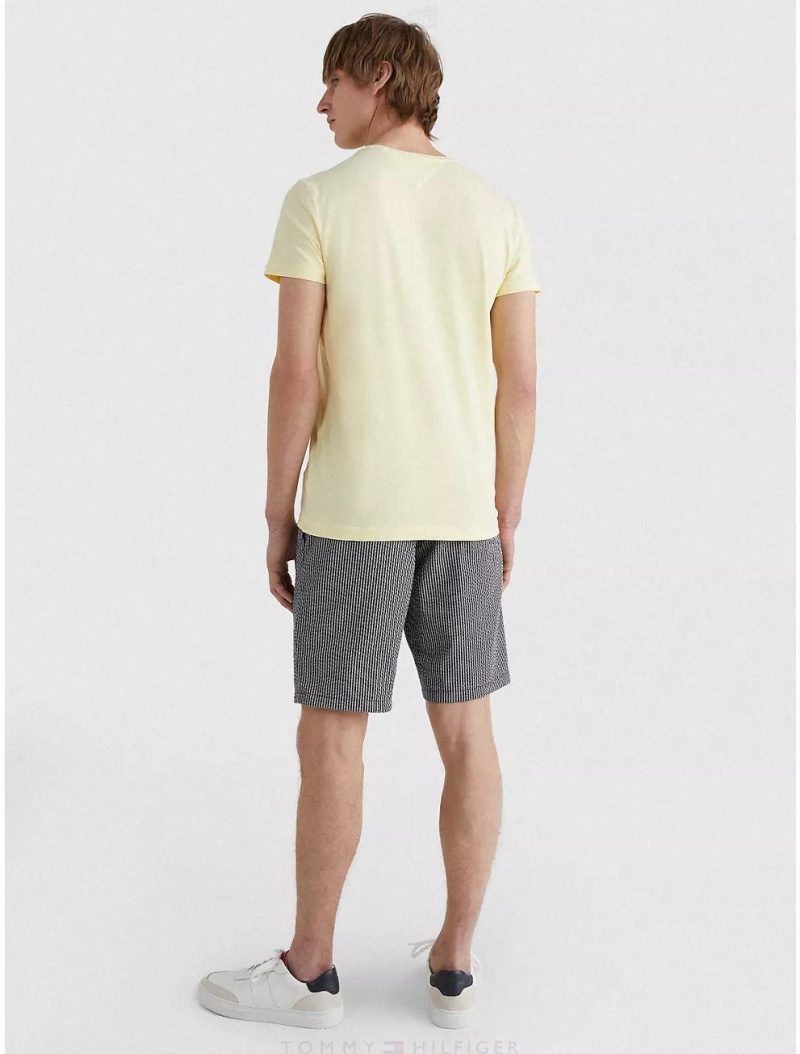 Tommy Hilfiger Slim Fit Stretch Cotton T-Shirt T-Shirts Yellow Blossom | 5409-QDZPY