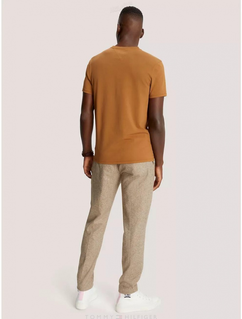 Tommy Hilfiger Slim Fit Stretch Cotton T-Shirt T-Shirts Golden Rays | 7290-WHAJP