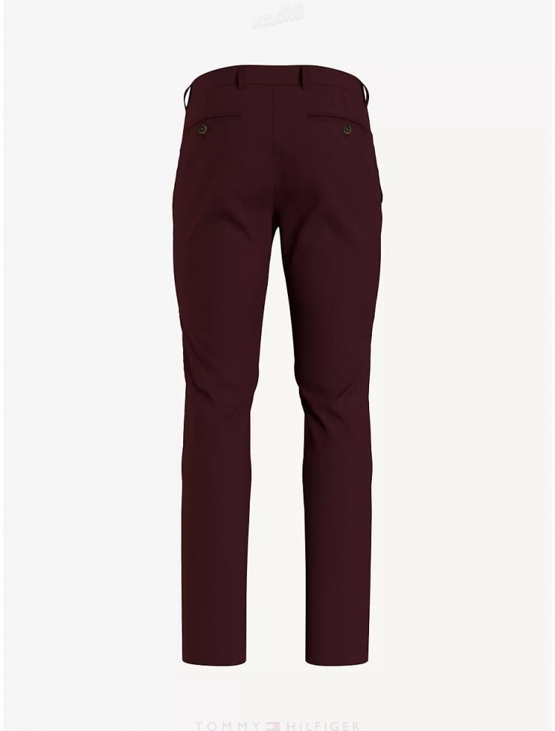 Tommy Hilfiger Slim Fit THFlex Comfort Stretch Chino Pants Dark Cabernet | 7169-OIUTM