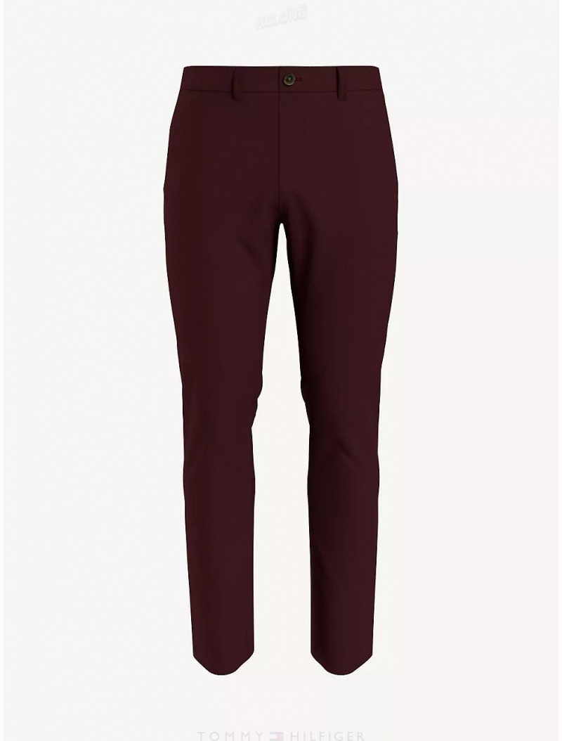 Tommy Hilfiger Slim Fit THFlex Comfort Stretch Chino Pants Dark Cabernet | 7169-OIUTM