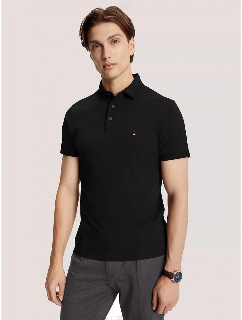 Tommy Hilfiger Slim Fit Tipped Polo Polos Dark Sable | 0398-HULTQ